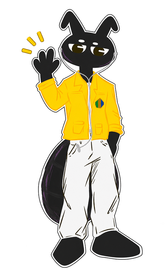 Imperatif Cat Mascot Standing on Platform